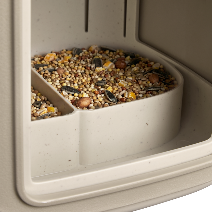 cosy vogelfutterhaus 18cm pilzbeige